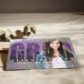 Invitation Graduation Moderne Typographie Grad 2 Photo QR Cod