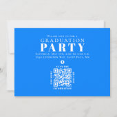 Invitation Graduation Multi Photo Collage Simple Bleu QR Code (Dos)