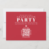 Invitation Graduation Multi Photo Collage Simple Rouge QR Cod (Dos)
