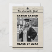 Invitation Graduation Newspaper “Extra Extra” B&W Photo (Dos)