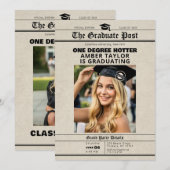 Invitation Graduation Newspaper “One Degree Hotter” Photo (Devant / Derrière)