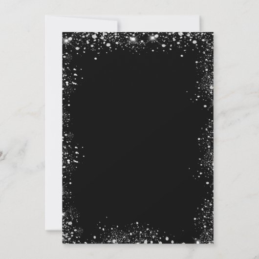 Invitation Graduation noir argent parties scintillant poussiè (Dos)