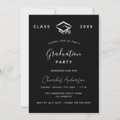Invitation Graduation noir blanc simple 2025 (Devant)