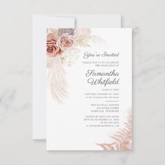 Invitation Graduation Pampas Grad Party 2025 (Devant)