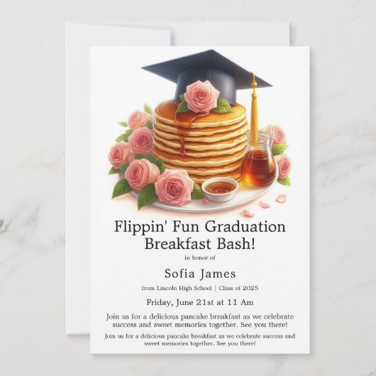 Invitation Graduation Pancake Breakfast Celebration (Devant)