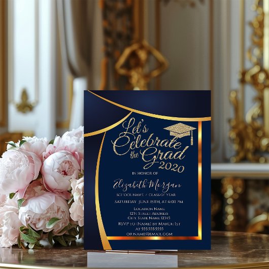 Invitation Graduation Parties scintillant moderne Cap Marine
