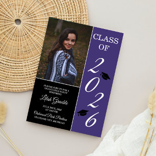 Invitation Graduation Party 2023 Grad Casquette violet