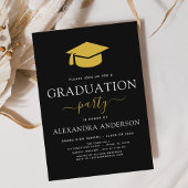 Invitation Graduation Party 2024 Black Gold Moderne Élégant