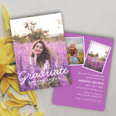 Invitation Graduation Party 2025 Floral Simple Élégant