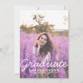 Invitation Graduation Party 2025 Floral Simple Élégant (Devant)