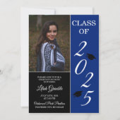 Invitation Graduation Party 2025 Grad Casquette Blue (Devant)