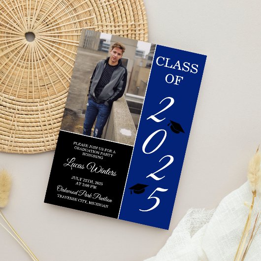 Invitation Graduation Party 2025 Grad Casquette Blue