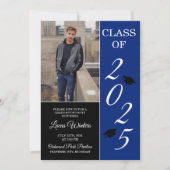Invitation Graduation Party 2025 Grad Casquette Blue (Devant)