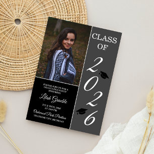 Invitation Graduation Party 2025 Grad Casquette Grey