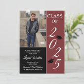 Invitation Graduation Party 2025 Grad Casquette Maroon (Debout devant)