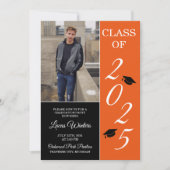 Invitation Graduation Party 2025 Grad Casquette Orange (Devant)