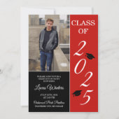 Invitation Graduation Party 2025 Grad Casquette Red (Devant)