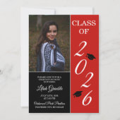 Invitation Graduation Party 2025 Grad Casquette Red (Devant)