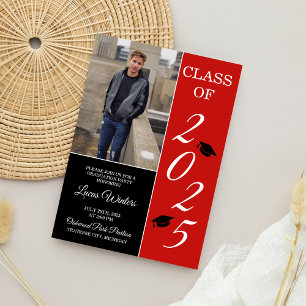 Invitation Graduation Party 2025 Grad Casquette Red