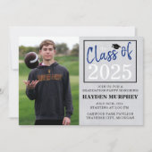 Invitation Graduation Party 2025 Open House Photo Blue (Devant)