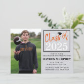 Invitation Graduation Party 2025 Open House Photo Orange (Debout devant)