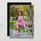Invitation Graduation Party 2025 Photo - Script chic (Devant / Derrière)