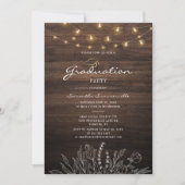Invitation Graduation Party 2025 Rustic String Lights (Devant)