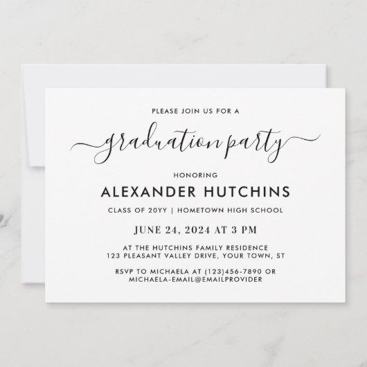 Invitation Graduation Party 3 Photo Collage Moderne Invitatio (Dos)