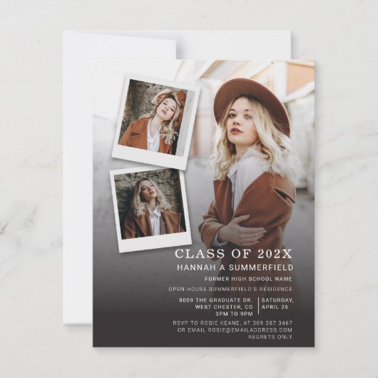 Invitation Graduation Party 4 Photos Open House 2024 Grad (Devant)