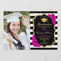 Graduation Party avec photo - Hot Rose Gold Noir