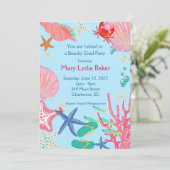 Invitation Graduation Party Beach Design avec personnalisatio (Debout devant)
