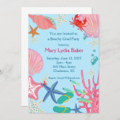 Invitation Graduation Party Beach Design avec personnalisatio (Devant / Derrière)