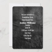 Invitation Graduation Party Black Leather Photo Frame (Dos)