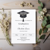 Invitation Graduation party black white class of 2026