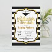 Invitation Graduation Party - Black White Gold (Debout devant)