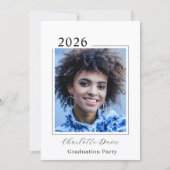 Invitation Graduation party black white photo class of 2026 (Devant)