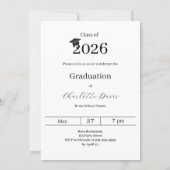 Invitation Graduation party black white photo class of 2026 (Dos)