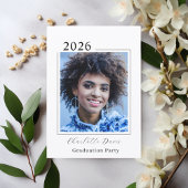 Invitation Graduation party black white photo class of 2026