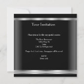 Invitation Graduation Party Black White Silver Jewel Elegant (Dos)