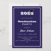 Invitation Graduation Party bleu blanc 2025 (Devant)