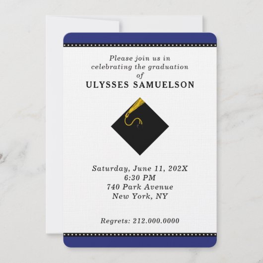 Invitation Graduation Party Blue (Devant)