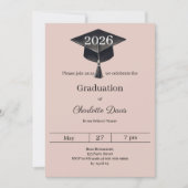 Invitation Graduation party blush pink class of 2026 (Devant)