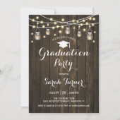 Invitation Graduation Party - Bois rustique (Devant)