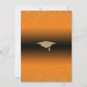 Invitation Graduation Party Bright Orange Ombre Confetti (Dos)