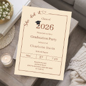 Invitation Graduation party champagne She did it