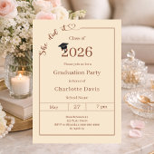 Invitation Graduation party champagne She did it