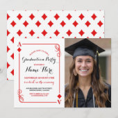 Invitation Graduation Party Diamond Playing Card Vegas Photo (Devant / Derrière)
