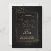 Invitation Graduation Party Elegant Black and Gold Parties sc (Devant)