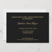 Invitation Graduation Party Elegant Black and Gold Parties sc (Dos)