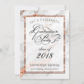 Invitation Graduation Party Faux Marbre italien en cuivre (Devant)